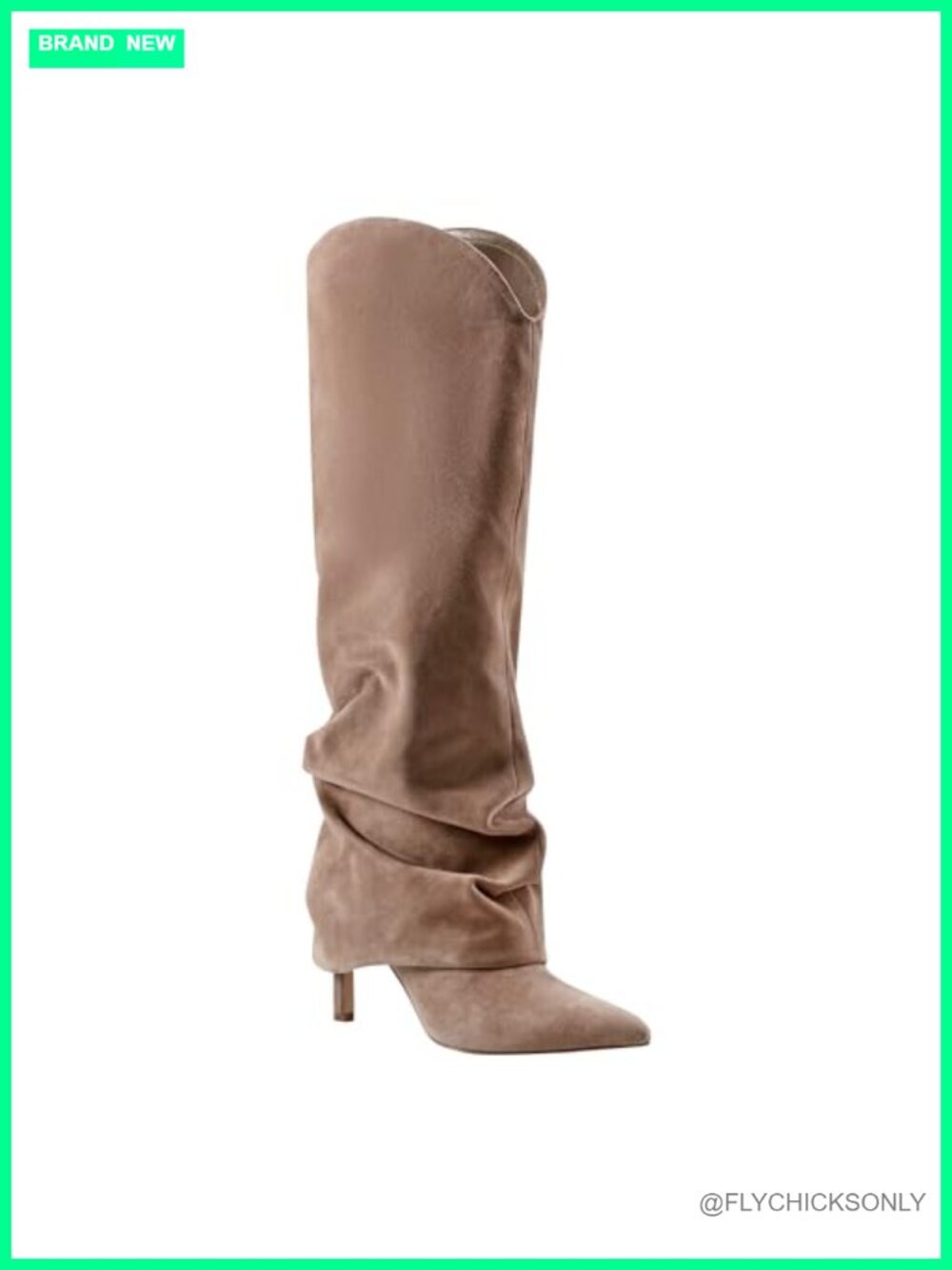 Suede Knee-High Pointed Toe Stiletto Heel Dress Boots